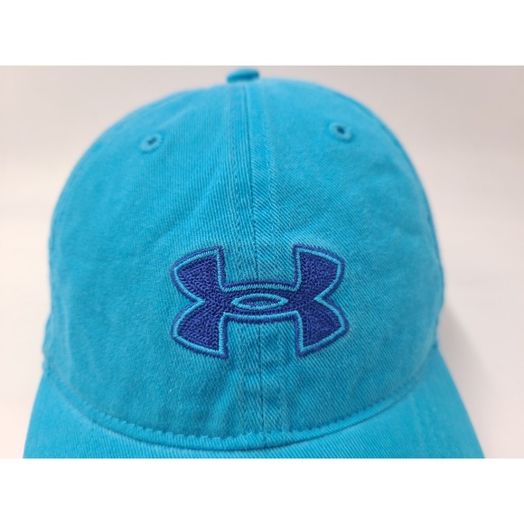 Women Under Armour Strapback Adjustable Hat Cap Cotton Casual Baseball UA Blue - Picture 4 of 11
